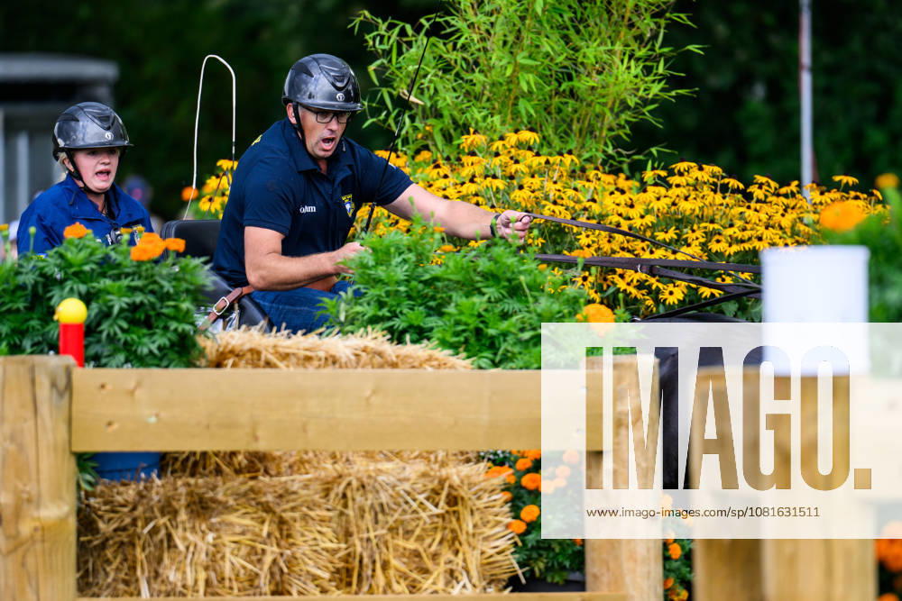 Fredrik Persson of Sweden, with his horses Fasco, Hertog Jan, Judson, and Kermit, competes in the Four-in-Hand Marathon on Day 12 of the 2026 FEI World Championships, 2026 in Aachen. Photo by Emma Wallskog. BILDBYRAN code EW EW0697 equestrian sports equestrian riding 2026 World Championships 2026 FEI World Championships bbeng equestrian sports World Championships four-in-hand driving