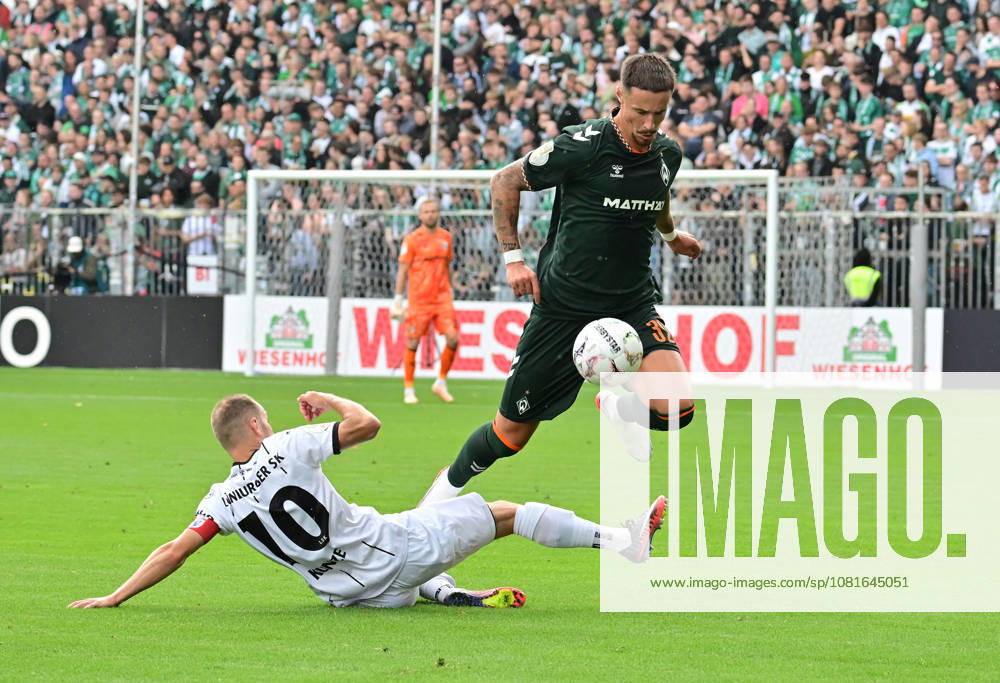 German Soccer, Men s, DFB Cup, 1st Round, 2026–2027 Season, Hamburg, Lüneburger SK vs. Werder Bremen Senne Lynen Werder 14 tries to prevail against Leon Perera Lüneburg 12. DFB and DFL regulations prohibit any use of photographs as image sequences and or quasi-video. Hamburg Millerntorstadion, Hamburg, Germany