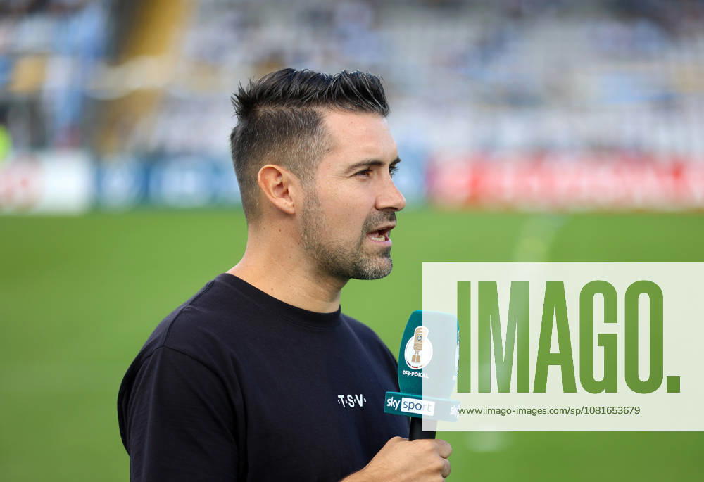 Soccer, Men s, DFB Cup, First Round, 2026–2027 Season, TSV 1860 Munich vs. Holstein Kiel, Grünwalder Stadium; Alper Kayabunar, coach of TSV 1860 Munich, being interviewed