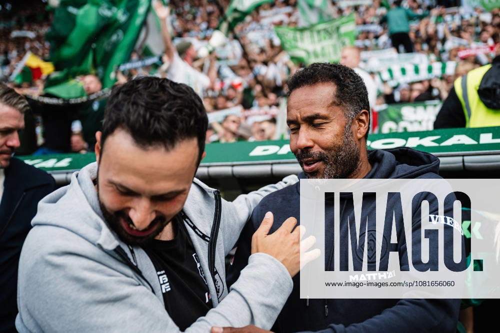 DFB Cup: Lüneburger SK vs. SV Werder Bremen, August 22, 2026; Tarek Gibbah, coach of Lüneburger SK; Hansa with Daniel Thioune, coach of SV Werder Bremen; soccer, DFB Cup, First Round: Lüneburger SK vs. SV Werder Bremen on August 22, 2026, at Millerntor Stadium, Hamburg. DFB regulations prohibit any use of photographs as image sequences and or quasi-video.