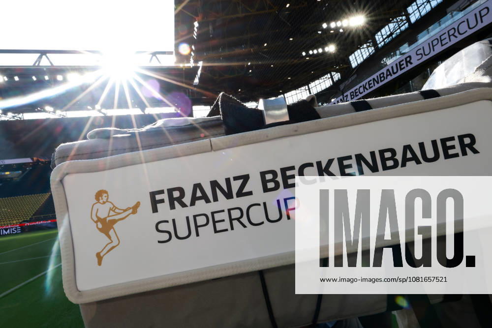 Franz Beckenbauer Super Cup 2026: Borussia Dortmund vs. FC Bayern Munich on August 22, 2026, at Signal Iduna Park in Dortmund; camera featuring the logo and the inscription Franz Beckenbauer Super Cup MH
