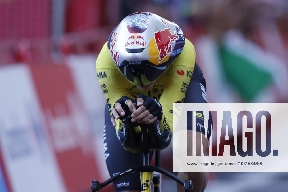 Belgian rider Wout van Aert (Visma) in action during Tour of Spain s first stage, a 9.4 kilometers time trial in Monaco, 22 August 2026. First stage. Time trial in Monaco (9.4 km) !ACHTUNG: NUR REDAKTIONELLE NUTZUNG!