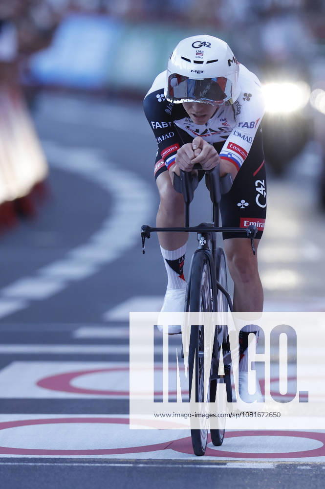 Slovene rider Tadej Pogacar (UAE Emirates) in action on his way to win Tour of Spain s first stage, a 9.4 kilometers time trial in Monaco, 22 August 2026. First stage. Time trial in Monaco (9.4 km) !ACHTUNG: NUR REDAKTIONELLE NUTZUNG!