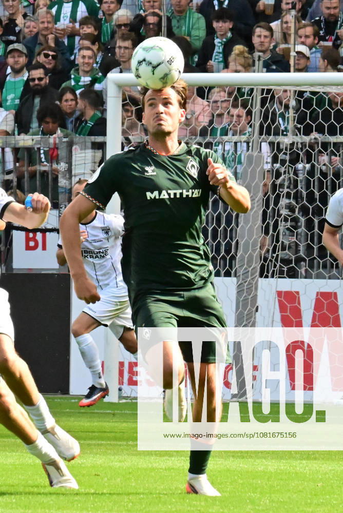 GER Soccer, Men, DFB Cup, Round 1, 2026–2027 Season, Hamburg, Lüneburger SK vs. Werder Bremen, Individual Play, Portrait Orientation, Olivier Deman, Werder 02, DFB, DFL regulations prohibit any use of photographs as image sequences and or quasi-video, Hamburg, Millerntorstadion, Hamburg, Germany