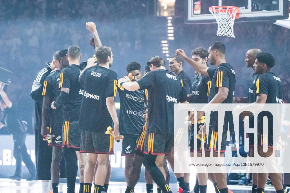 Basketball, 2026 Turkish Airlines Super Cup, Turkey vs. Croatia, Barclays Arena, Hamburg, August 22, 2026, Final: The German team gathers before the game