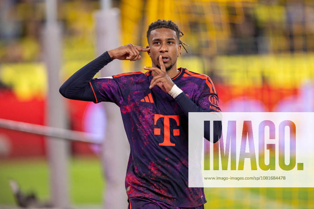 Soccer, 2026 Franz Beckenbauer Super Cup, Borussia Dortmund vs. FC Bayern Munich, Michael Olise of FC Bayern Munich celebrates the goal that made it 0–2 against Dortmund, Signal Iduna Park, North Rhine-Westphalia, Germany, xRHR PHOTO DEx