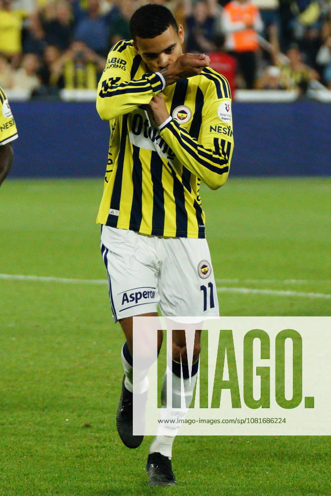 Mason Greenwood (C) of Fenerbahce celebrates after scores a goal during the Turkish Super League 2026 27 match between Fenerbahce and Konyaspor at the Chobani Stadium, Fenerbahce Sukru Saracoglu Sports Complex in Istanbul, Turkey, on August 22, 2026. Kadikoy Turkey - ZUMAu194 20260822_zip_u194_009