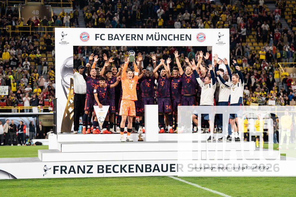 GER Germany, Soccer, 2026–2027 Season, Franz Beckenbauer Super Cup: Borussia Dortmund vs. FC Bayern Munich, Franz Beckenbauer Super Cup Winner 2026, FC Bayern Munich, Dortmund, Signal Iduna Park, North Rhine-Westphalia (NRW), Germany