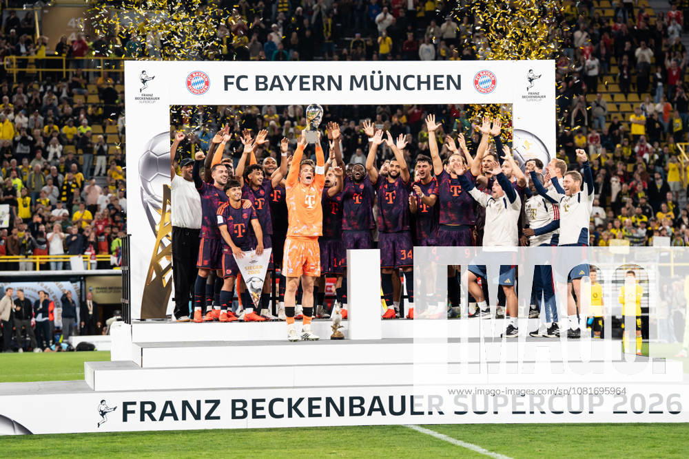 GER Germany, Soccer, 2026–2027 Season, Franz Beckenbauer Super Cup: Borussia Dortmund vs. FC Bayern Munich, Franz Beckenbauer Super Cup Winner 2026, FC Bayern Munich, Dortmund, Signal Iduna Park, North Rhine-Westphalia (NRW), Germany