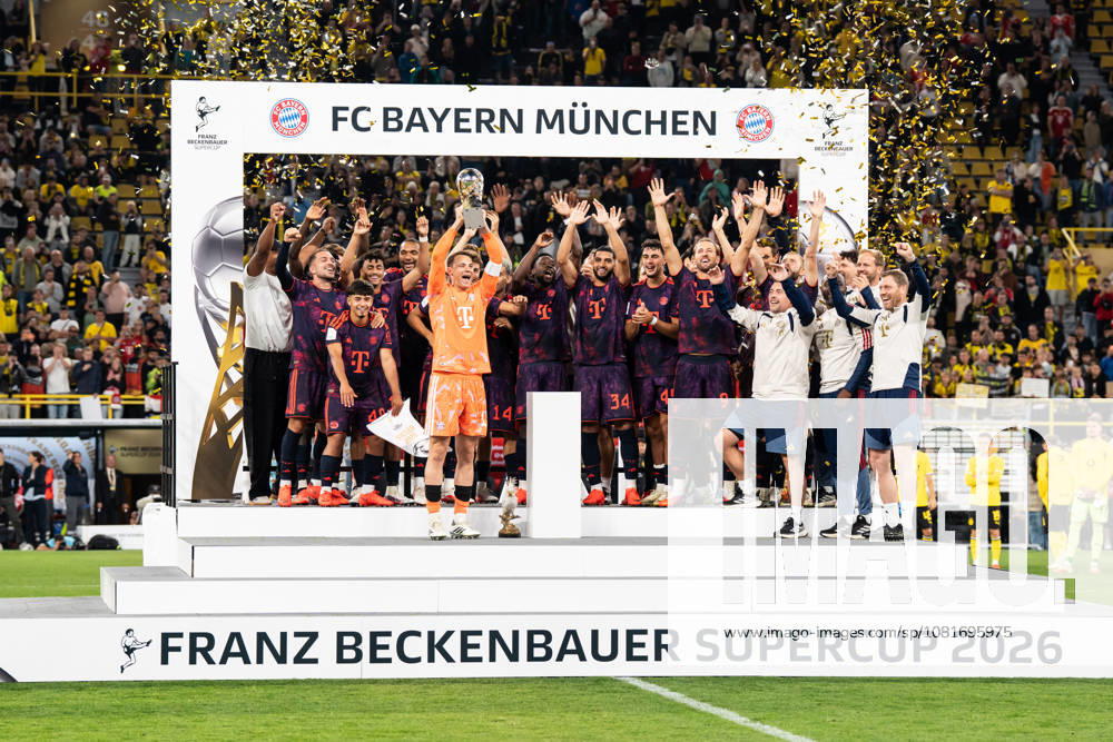 GER Germany, Soccer, 2026–2027 Season, Franz Beckenbauer Super Cup: Borussia Dortmund vs. FC Bayern Munich, Franz Beckenbauer Super Cup Winner 2026, FC Bayern Munich, Dortmund, Signal Iduna Park, North Rhine-Westphalia (NRW), Germany