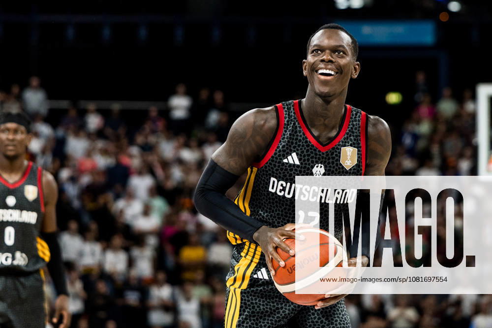 Dennis Schroeder (Schröder, Schroder, Germany, 17) smiling while shooting freethrows during the Turkish Airlines Basketball Supercup final match between Germany vs. Croatia at Barclays Arena on August 22, 2026 in Hamburg, Germany. Hamburg Germany