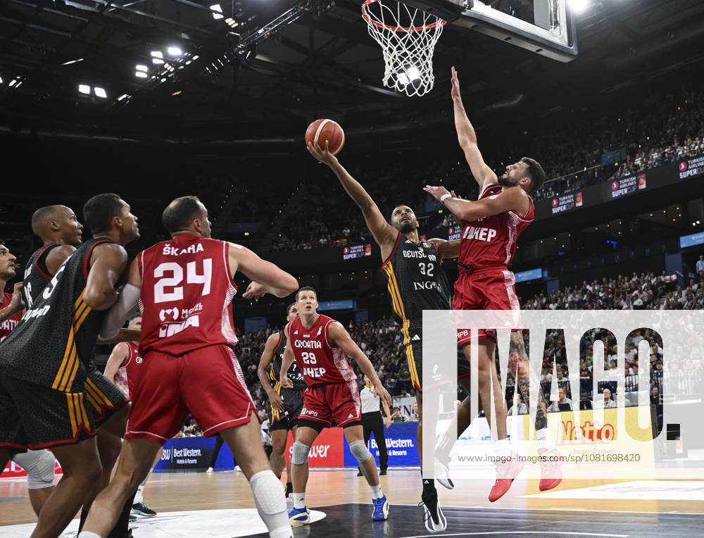 Germany v Croatia - Turkish Airlines Supercup 2026 HAMBURG, GERMANY - AUGUST 22: Germany s Johannes Thiemann (32) in action during the Turkish Airlines Basketball Supercup 2026 match between Germany and Croatia at Barclays Arena in Hamburg, Germany, on August 22, 2026. Halil Sagirkaya Anadolu Hamburg Germany. Editorial use only. Please get in touch for any other usage.