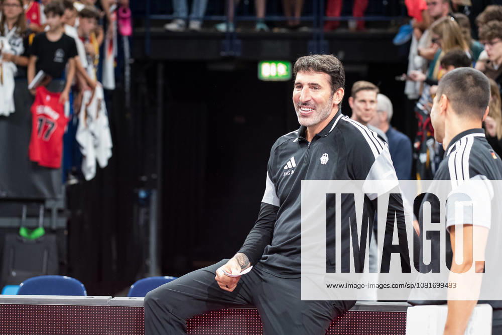 Basketball, 2026 Turkish Airlines Super Cup, Turkey vs. Croatia, Barclays Arena, Hamburg, August 22, 2026, Final: Alex Mumbru, GERMANY, Head Coach of the National Team, is delighted after the victory