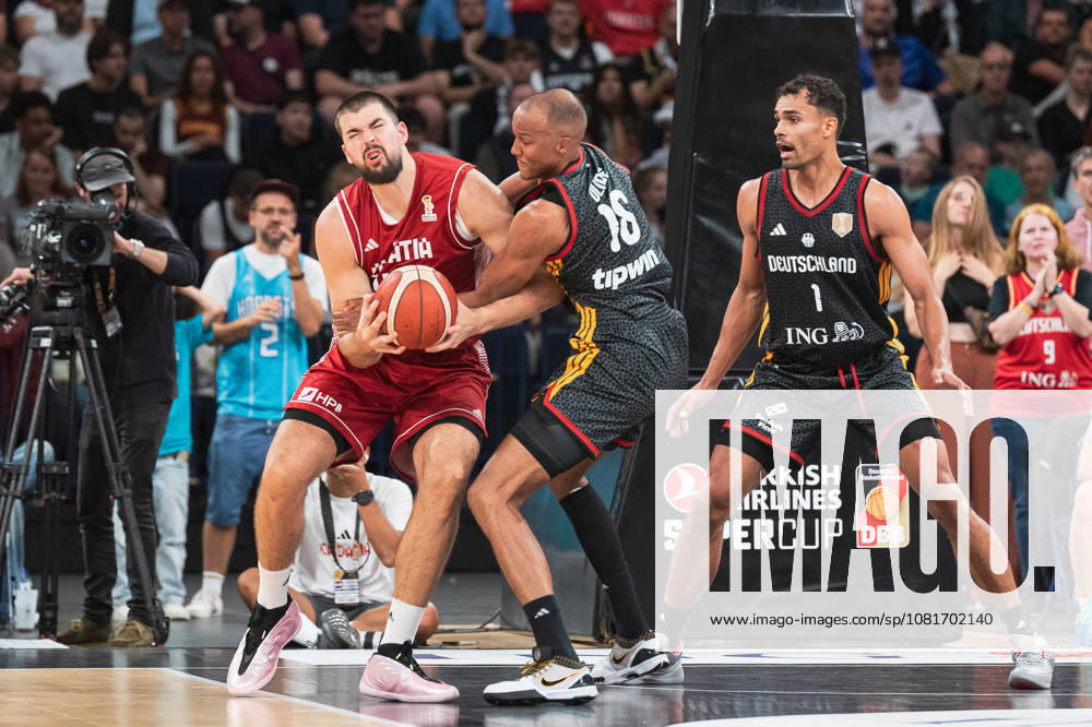 Basketball, Turkish Airlines Super Cup 2026, Turkey vs. Croatia, Barclays Arena Hamburg, August 22, 2026, Final: Ivica Zubac 40, CROATIA, Center, Indiana Pacers; Louis Olinde 16, GERMANY, Forward, BAXI Manresa