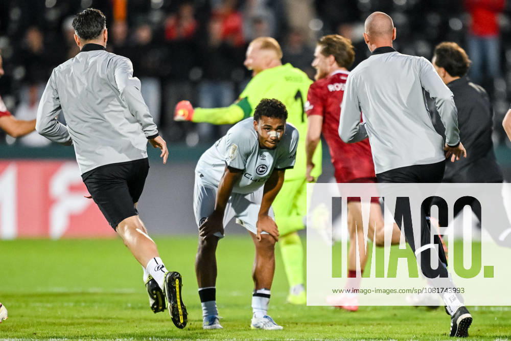 Henri Koudossou of Arminia Bielefeld looks dejected during the DFB Cup first-round match between SG Sonnenhof Grossaspach and Arminia Bielefeld at the Wir machen Druck Arena on August 22, 2026, in Grossaspach, Germany. Photo by Harry Langer, DeFodi Images. Henri Koudossou of Arminia Bielefeld looks dejected during the DFB Cup first-round match between SG Sonnenhof Grossaspach and Arminia Bielefeld at the Wir machen Druck Arena on August 22, 2026 in Grossaspach, Germany. Photo by Harry Langer, DeFodi Images. Photo by Harry Langer, DeFodi Images. DFB and DFL regulations prohibit any use of photographs as image sequences and or quasi-video.