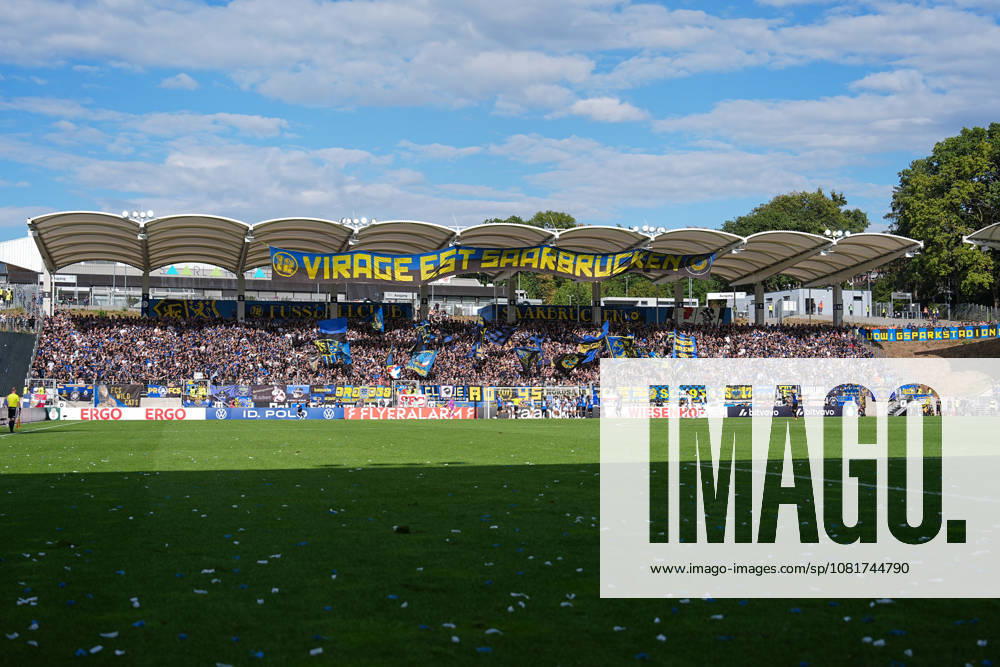 Soccer, DFB Cup, 1 FC Saarbrücken vs. Hertha BSC, 2026–2027 season, Ludwigsparkstadion Overview: Sold-out home section. DFB regulations prohibit any use of photographs as image sequences and or quasi-video