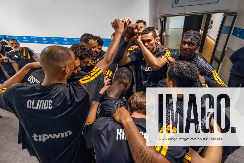 Basketball Hamburg, August 22, 2026—Turkish Airlines Supercup 2026 Final: Germany (GER) vs. Croatia (CRO)—Team huddle in the locker room before the game