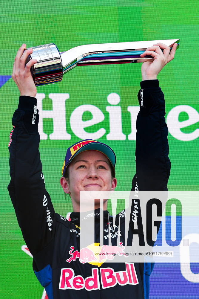 Race winner Alisha Palmowski of Great Britain and Campos Racing 21, Race, F1 Grand Prix of the Netherlands, on August 23, 2026, in Zandvoort, Netherlands. Photo by Diogo Cardoso DeFodi Images. Race winner Alisha Palmowski of Great Britain and Campos Racing 21, Race, F1 Grand Prix of the Netherlands, Circuit Zandvoort on August 23, 2026, in Zandvoort, Netherlands. Photo by Diogo Cardoso, DeFodi Images