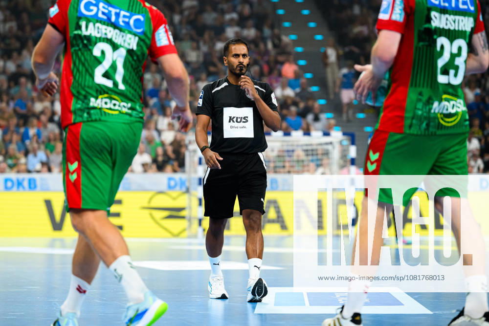 Munich HBL Super Cup 2026 SC Magdeburg Fuechse Berlin Referee Suresh Thiyagarajah Munich SAP Garden Bavaria Germany