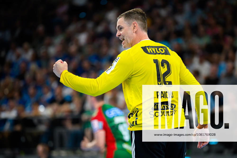 Munich HBL Super Cup 2026 SC Magdeburg, Füchse Berlin, Goalkeeper Andreas Palicka, Berlin, Celebration, Joy, Emotion, Munich, SAP Garden, Bavaria, Germany