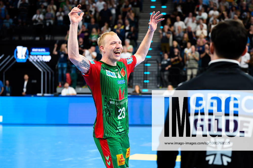 Munich HBL Super Cup 2026 SC Magdeburg, Fuechse Berlin, Magnus Saugstrup Jensen, SC Magdeburg, Final Celebration, Final Celebration, Emotion, Joy, Munich, SAP Garden, Bavaria, Germany