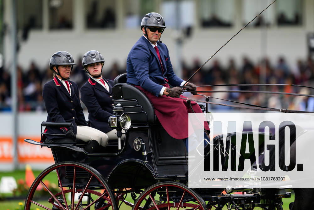 Fredrik Persson of Sweden, with his horses Fasco, Kaptain, Judson, and Kermit, competes in the Four-in-Hand cones on Day 13 of the 2026 FEI World Championships on August 23, 2026 in Aachen. Photo by Emma Wallskog. BILDBYRAN code EW EW0700 four-in-hand driving cones precision