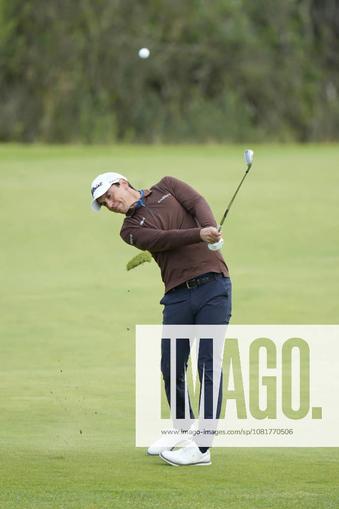 BALMEDIE, SCOTLAND - AUG 23: Matteo Manassero (ITL) plays from the second fairway during Round 4 at the 2026 Nexo Championship at the Trump International Golf Links, Balmedie on August 23, 2026 in Aberdeenshire, Scotland The 2026 Nexo Championship