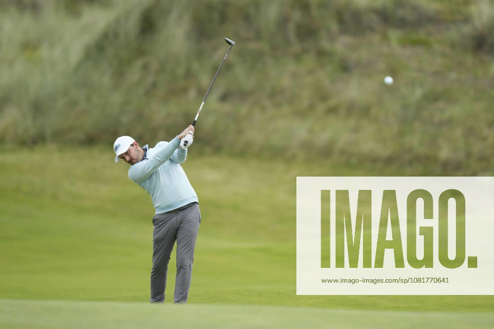BALMEDIE, SCOTLAND - AUG 23: Lukas Nemecz (AUT) plays from the first fairway during Round 4 at the 2026 Nexo Championship at the Trump International Golf Links, Balmedie on August 23, 2026 in Aberdeenshire, Scotland The 2026 Nexo Championship