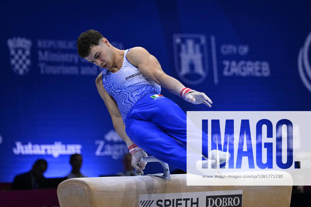 IPA87725168 - Pietro MAZZOLA (ITA) on the pommel horse during the European Men s Artistic Gymnastics Championships in Zagreb, Croatia, on August 23, 2026