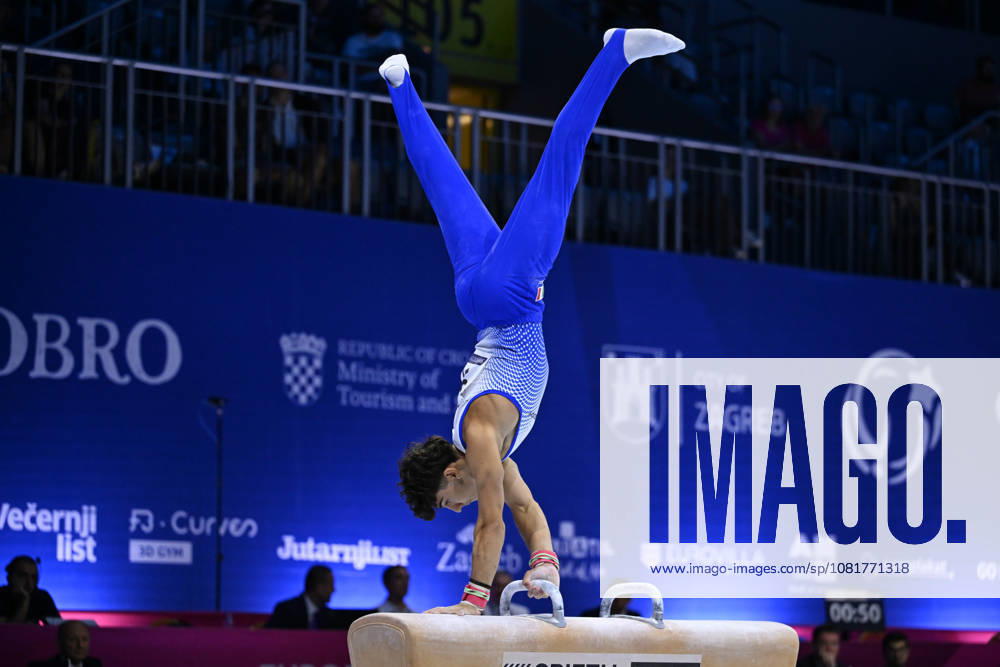 IPA87725188 - RUGGERI Riccardo (ITA) on the pommel horse during the European Men s Artistic Gymnastics Championships in Zagreb, Croatia, on August 23, 2026