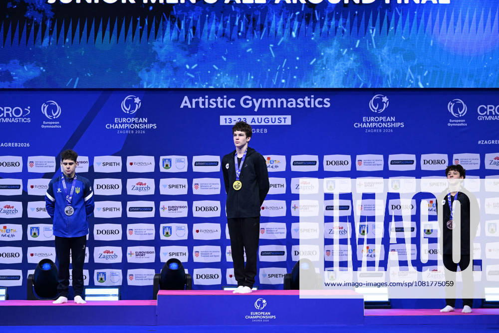 Artistic Gymnastics Photo by IPA ABACAPRESS.COM87725136 - All-Around Medal Ceremony at the European Men s Artistic Gymnastics Championships, Zagreb, Croatia, August 23, 2026 Zagreb Croatia