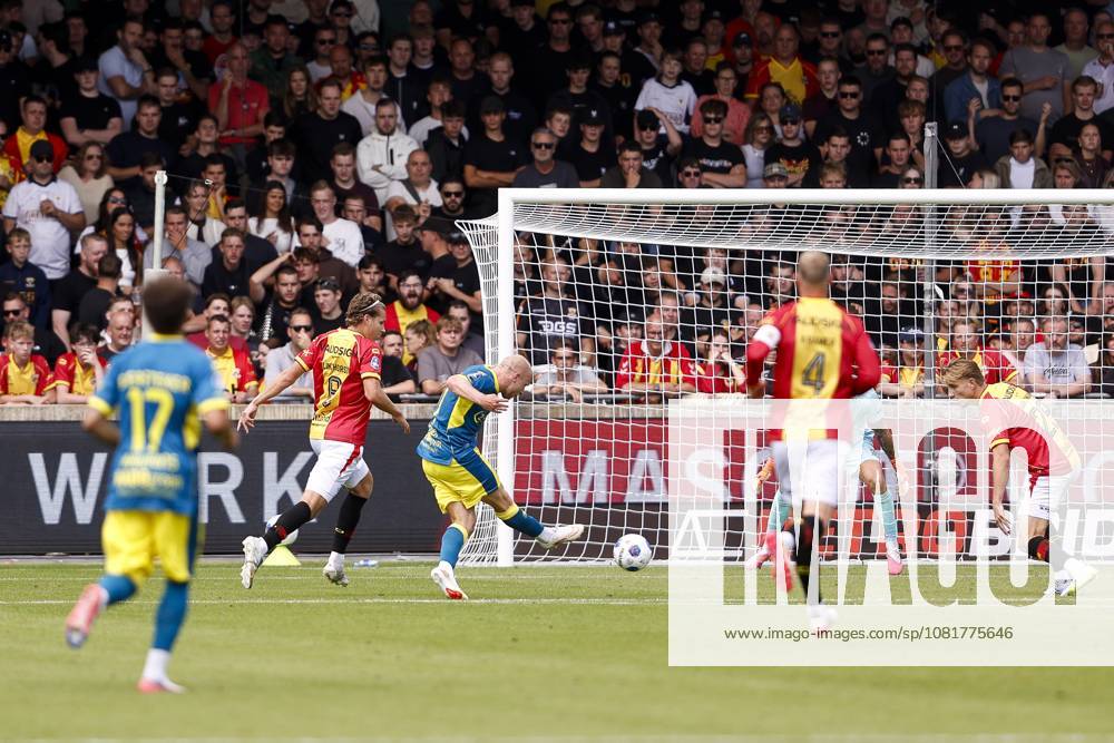 , Stadium De Adelaarshorst , season 2026 2027 , Dutch Eredivisie football . match between Go Ahead Eagles and ADO Den Haag, Picture shows ADO Den Haag player Evan Rottier scores 2-1 Go Ahead Eagles - ADO x205971830x