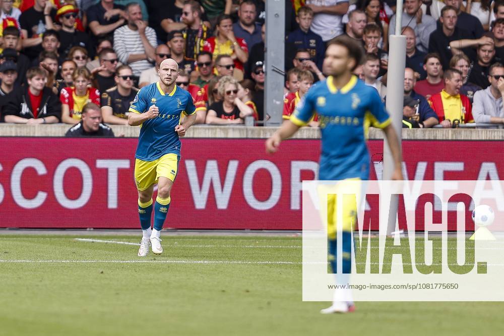 , Stadium De Adelaarshorst , season 2026 2027 , Dutch Eredivisie football . match between Go Ahead Eagles and ADO Den Haag, Picture shows goal celebration ADO Den Haag player Evan Rottier 2-1 Go Ahead Eagles - ADO x205971832x