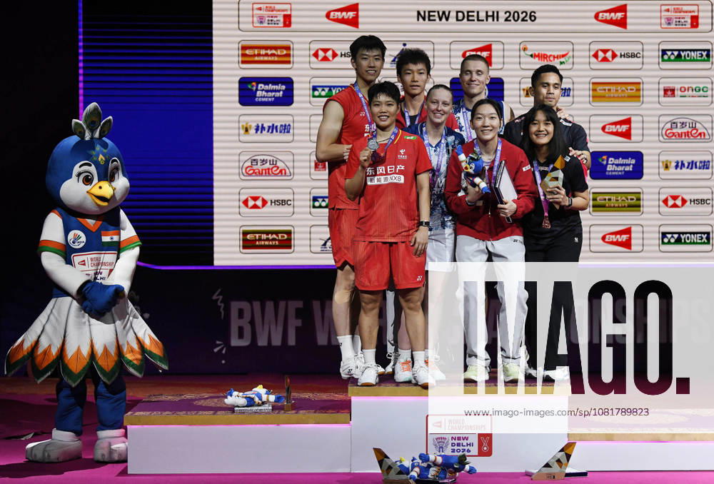 2026 BWF World Championships: Medallists of Mixed Doubles New Delhi, Aug 23 (ANI): France s Thom Gicquel and Delphine Delrue (Gold) China s Feng Yan Zhe and Huang Dong Ping (Silver), China s Jiang Zhen Bang and Wei Ya Xin (Bronze), and Indonesia s Amri Syahnawi and Nita Violina Marwah (Bronze) from the mixed doubles category stand on the podium with their awards at the BWF World Championships at Indira Gandhi Indoor Stadium, in New Delhi on Sunday. NEW DELHI Delhi India
