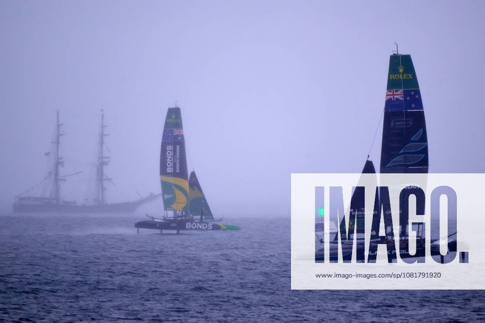GER, Sail GP, Rockwool Germany Sail Grand Prix, Sassnitz, August 22–23, 2026, Germany, Saturday, August 23, 2026, Race Day 2, BONDS FLYING ROOS Sail GP Team Australia driver Tom Slingsby, BLACK FOILS Sail GP Team New Zealand driver Peter Burling, in the final race, GER, Sail GP, Rockwool Germany Sail Grand Prix, Sassnitz, August 22–23, 2026, Germany, Saturday, August 23, 2026, Race Day 2,