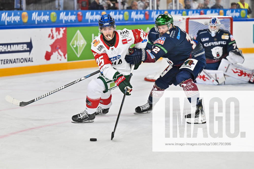 Dolomiten Cup 2026 Eisbären Berlin vs. Augsburger Panther August 23, 2026 NEUMARKT, ITALY, August 23, featuring Christian HANKE (Augsburger Panther, 25) and Eric MIC (Eisbären Berlin, 12) during the exhibition game between the Eisbären Berlin and the Augsburger Panther at the Dolomiten Cup in the Würth Arena in Neumarkt