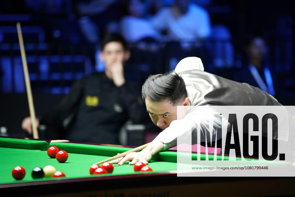 Xiao Guodong of China plays a shot during his 5-0 victory over Wang Xinbo of China in the round of 64 at the 2026 Wuhan Snooker Open on August 23, 2026 in Wuhan, Hubei Province of China.