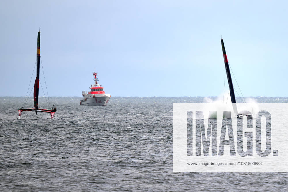 GER, Sail GP, Rockwool Germany Sail Grand Prix, Sassnitz, August 22–23, 2026, Germany, Saturday, August 23, 2026, Race Day 2, LOS GALLOS Sail GP Team Spain, Driver Diego Botin; EXPLORA JOURNEYS SWISS Sail GP Team Switzerland, Driver Sebastien Schneiter, GER, Sail GP, Rockwool Germany Sail Grand Prix, Sassnitz, August 22–23, 2026, Germany, Saturday, August 23, 2026, Race Day 2,