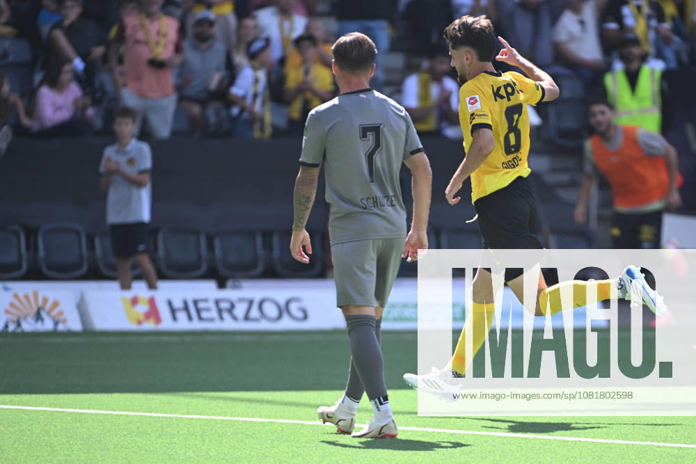 BERN, SWITZERLAND, AUGUST 23: Armin Gigovic of Young Boys celebrates his goal to make it 4–2 during the Swiss Super League match between BSC Young Boys and FC Vaduz at Wankdorf Stadium on August 23, 2026, in Bern, Switzerland. Bern, Wankdorf Stadium, Bern, Switzerland
