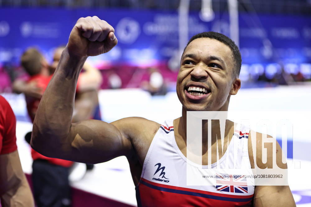 Joe Fraser, GBR, after the seniors team final at the 2026 European Championships in Zagreb on August 23, 2026