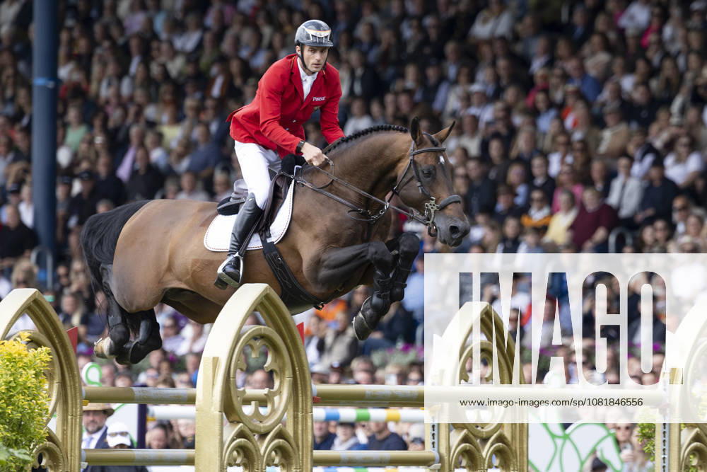 Richard VOGEL (GER) on United Touch S, jumping, single frame, individual action, in the S3 jumping competition, Round A, FEI Jumping World Championship Individual Final LONGINES Prize, on August 23, 2026, FEI World Equestrian Games Aachen 2026, August 11–23, 2026, in Aachen, Germany Â