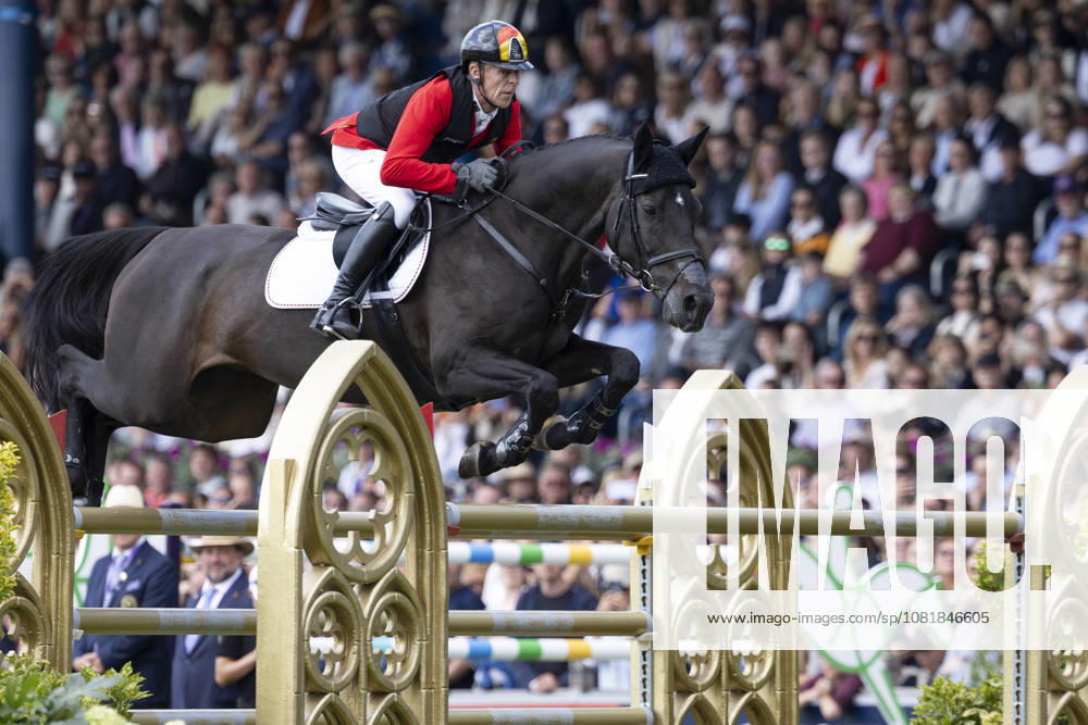 Marcus EHNING (GER) on Coolio 42, in mid-jump, single frame, individual action, in Jumping S3, Round A, FEI Jumping World Championship Individual Final LONGINES Prize, on August 23, 2026, FEI World Equestrian Games Aachen 2026, August 11–23, 2026, in Aachen, Germany Â