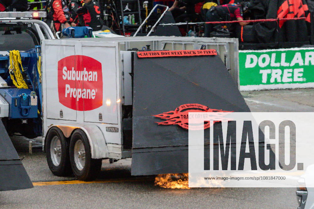 LOUDON, NH - AUGUST 23: Track doing efforts under way prior to the start of the NASCAR, Motorsport, USA Cup Series Dollar Tree 301 on August 23, 2026, at New Hampshire Motor Speedway in Loudon, NH. (Photo by David Hahn Icon Sportswire) AUTO: AUG 23 NASCAR Cup Series Dollar Tree 301 Icon260823004