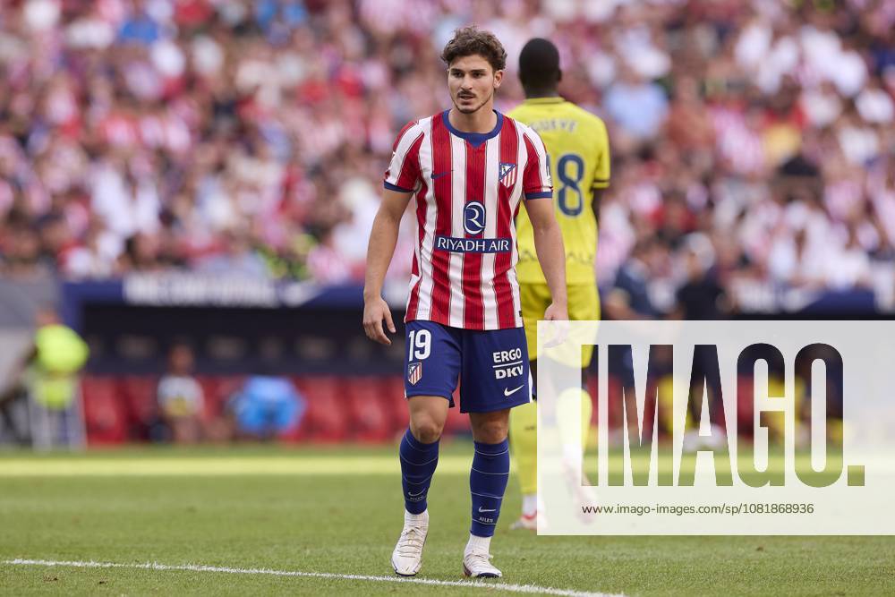 Atletico Madrid vs Villarreal CF at Riyadh Air Metropolitano stadium in Madrid, Spain - 23 Aug 2026 Julian Alvarez of Atletico Madrid seen in action during the LaLiga EA Sports 2026 2027 week 2 football match between Atletico Madrid and Villarreal CF at Riyadh Air Metropolitano stadium. Final score; Atletico Madrid 2:2 Villarreal CF Madrid Spain