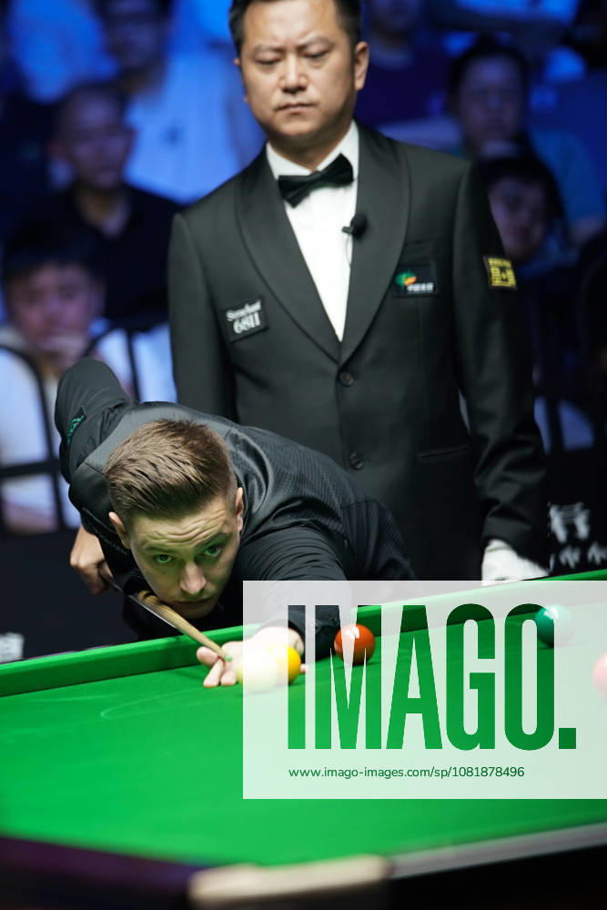 Ashley Carty of England plays a shot in the second round match against Ronnie O Sullivan of England on day 2 of Wuhan Open 2026 at the Optics Valley Gymnasium of Huazhong University of Science and Technology on August 24, 2026 in Wuhan, Hubei Province of China.