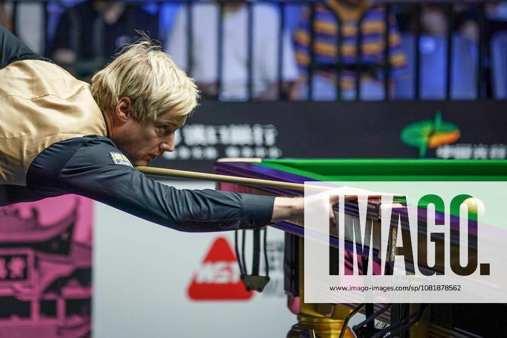 Neil Robertson of Australia plays a shot in the second round match against Ben Mertens of Belgium on day 2 of Wuhan Open 2026 at the Optics Valley Gymnasium of Huazhong University of Science and Technology on August 24, 2026 in Wuhan, Hubei Province of China.
