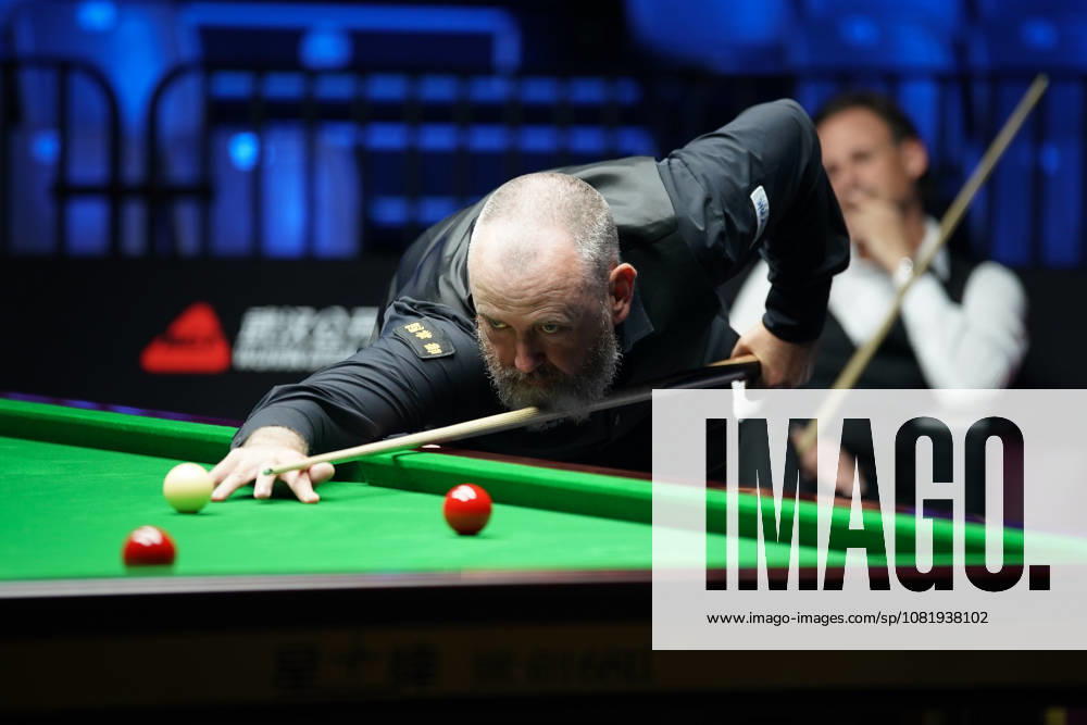 Mark Williams of Wales plays a shot during the round of 32 match against David Gilbert of England at the 2026 Wuhan Open Snooker on August 24, 2026 in Wuhan, Hubei Province of China.