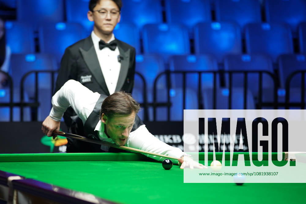 David Gilbert of England plays a shot during his Round of 32 match against Mark Williams of Wales at the 2026 Wuhan Snooker Open on August 24, 2026 in Wuhan, Hubei Province of China. The tournament features top snooker players competing for the championship title.