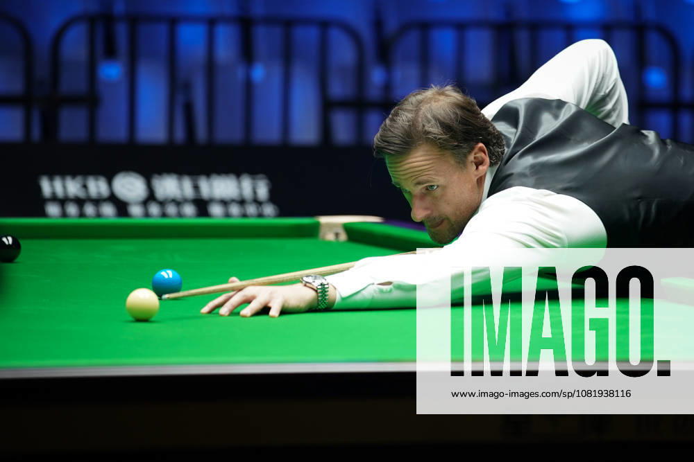 David Gilbert of England plays a shot during his Round of 32 match against Mark Williams of Wales at the 2026 Wuhan Snooker Open on August 24, 2026 in Wuhan, Hubei Province of China. The tournament features top snooker players competing for the title.
