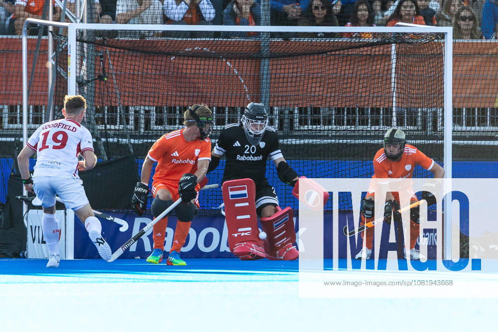 FIH Hockey World Cup: Netherlands v England AMSTELVEEN, NL - AUGUST 24: Derk Meijer of Netherlands during the FIH Hockey World Cup match between Netherlands and England at Wagener Stadion on August 24, 2026 in Amstelveen, Netherlands. Amstelveen Wagener Stadion Netherlands Content not available for redistribution in The Netherlands directly or indirectly through any third parties.
